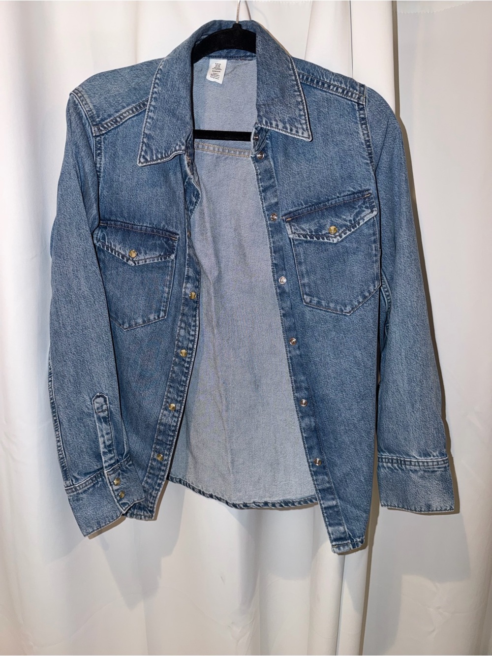 H&M Light Blue Denim Button-Down Shirt